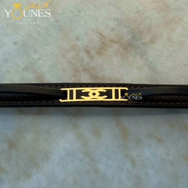 دستبند طلا چرم مردانه L153